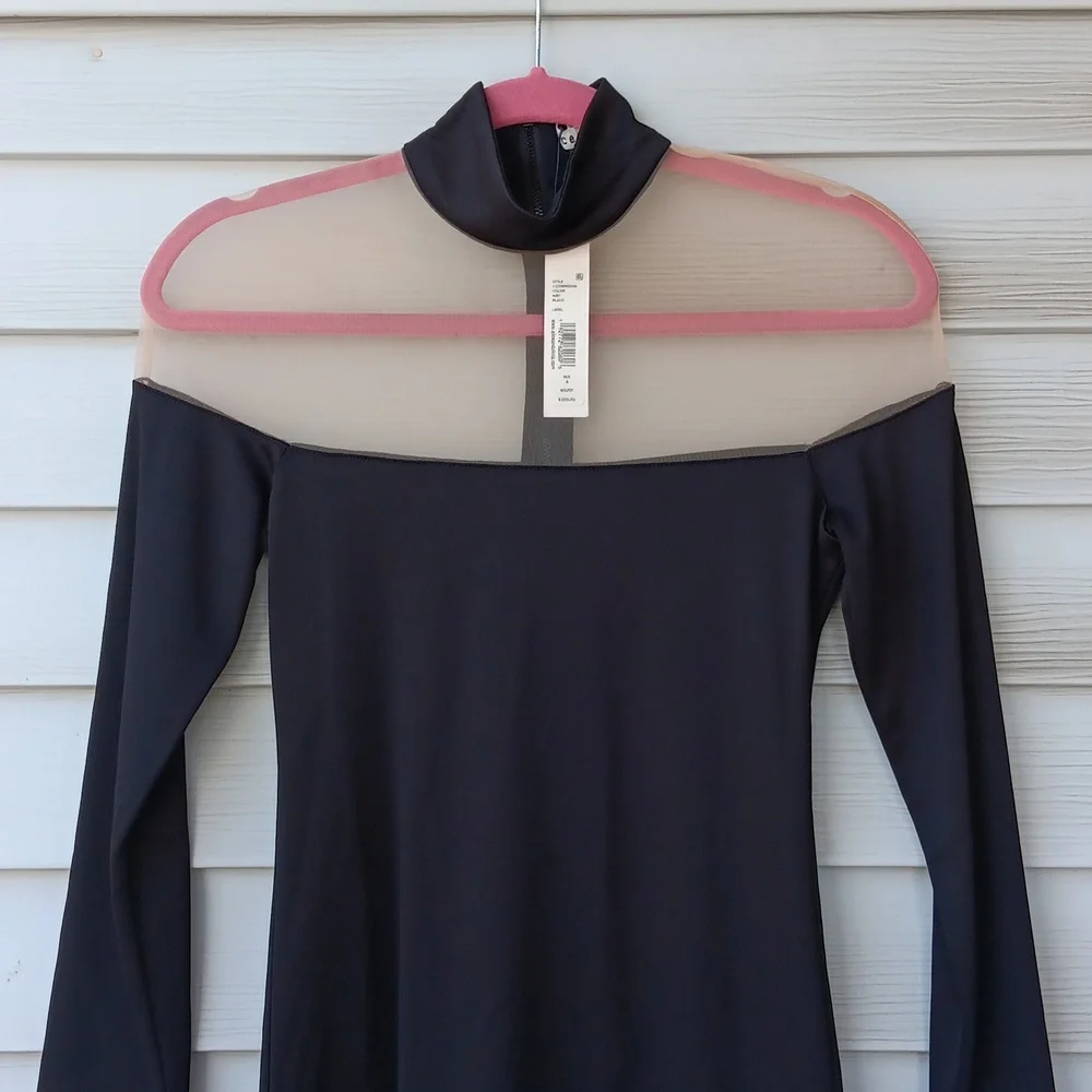 NWT $350 Alice & Olivia Zahra Sheer Turneck Mini Dress - Picture 4 of 8